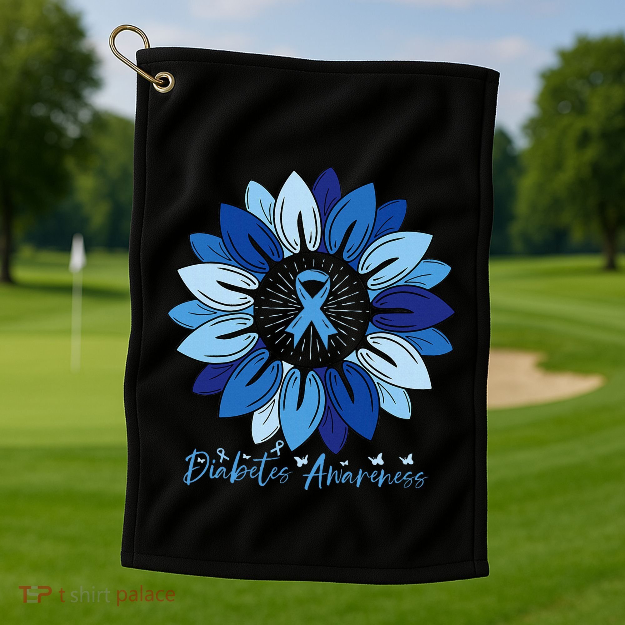 Sunflower Diabetes Awareness Month Golf Towel