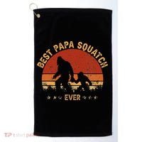 Sasquatch Dad Best Papa Squatch Ever Bigfoot Dad Fathers Day Golf Towel thumb 0