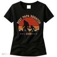 Sasquatch Dad Best Papa Squatch Ever Bigfoot Dad Fathers Day Women's T-Shirt thumb 0