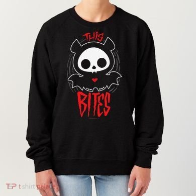 Skelanimals Diego Bat This Bites Red Halloween Spooky Logo Women's Sweatshirt