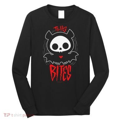 Skelanimals Diego Bat This Bites Red Halloween Spooky Logo Long Sleeve Shirt