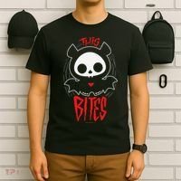 Skelanimals Diego Bat This Bites Red Halloween Spooky Logo T-Shirt thumb 6
