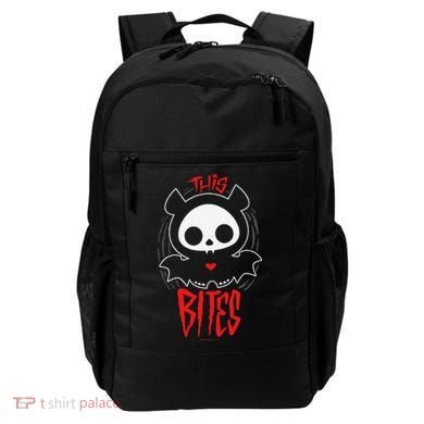 Skelanimals Diego Bat This Bites Red Halloween Spooky Logo Backpack