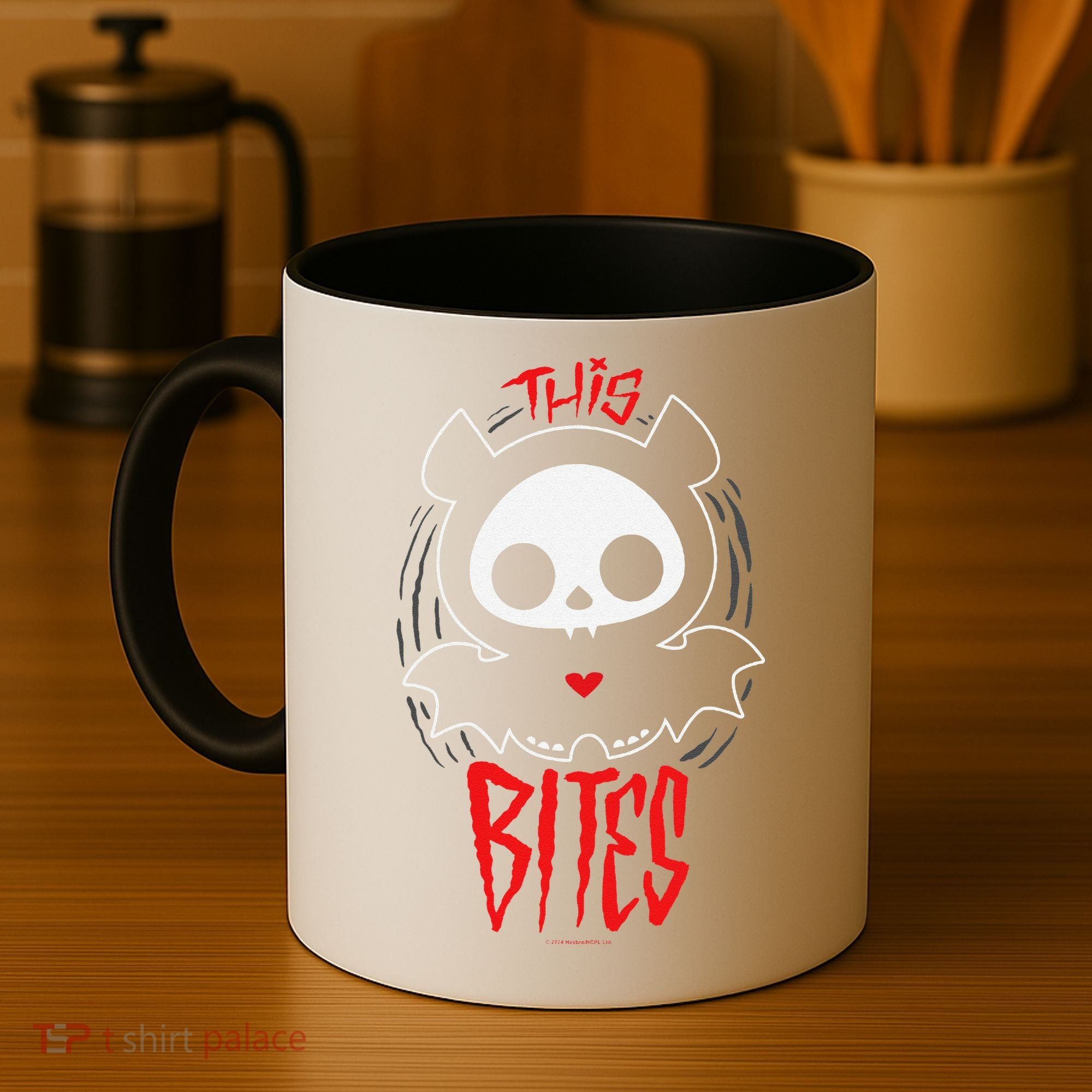 Skelanimals Diego Bat This Bites Red Halloween Spooky Logo Coffee Mug