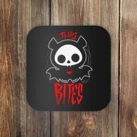 Skelanimals Diego Bat This Bites Red Halloween Spooky Logo Coaster thumb 0