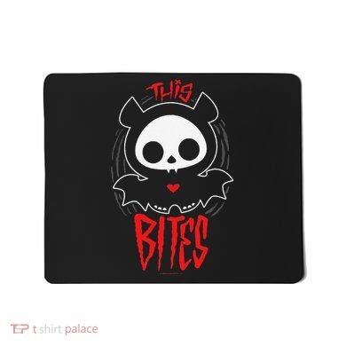 Skelanimals Diego Bat This Bites Red Halloween Spooky Logo Mousepad