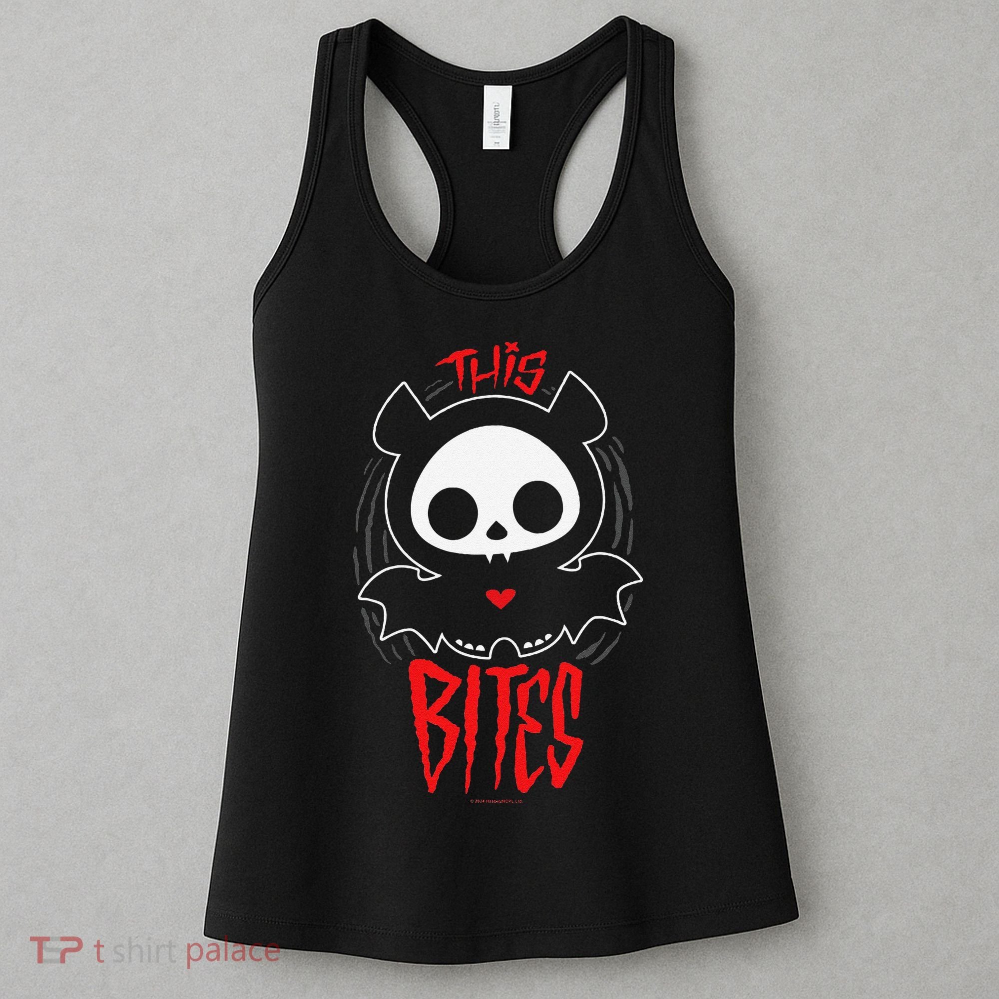 Skelanimals Diego Bat This Bites Red Halloween Spooky Logo Women's Tank Top