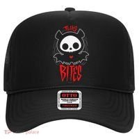 Skelanimals Diego Bat This Bites Red Halloween Spooky Logo Hat thumb 0