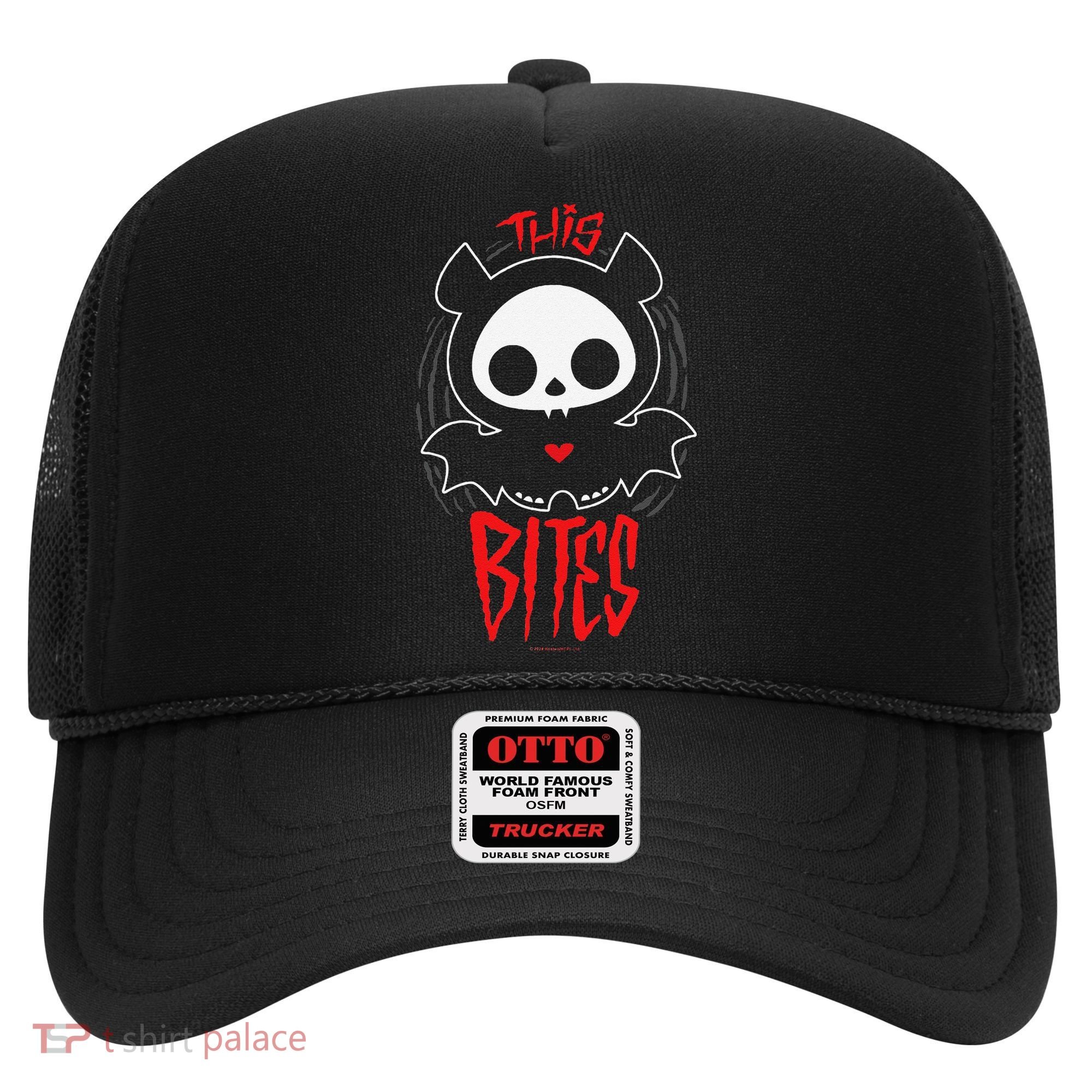 Skelanimals Diego Bat This Bites Red Halloween Spooky Logo Hat