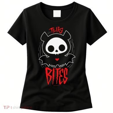 Skelanimals Diego Bat This Bites Red Halloween Spooky Logo Women's T-Shirt
