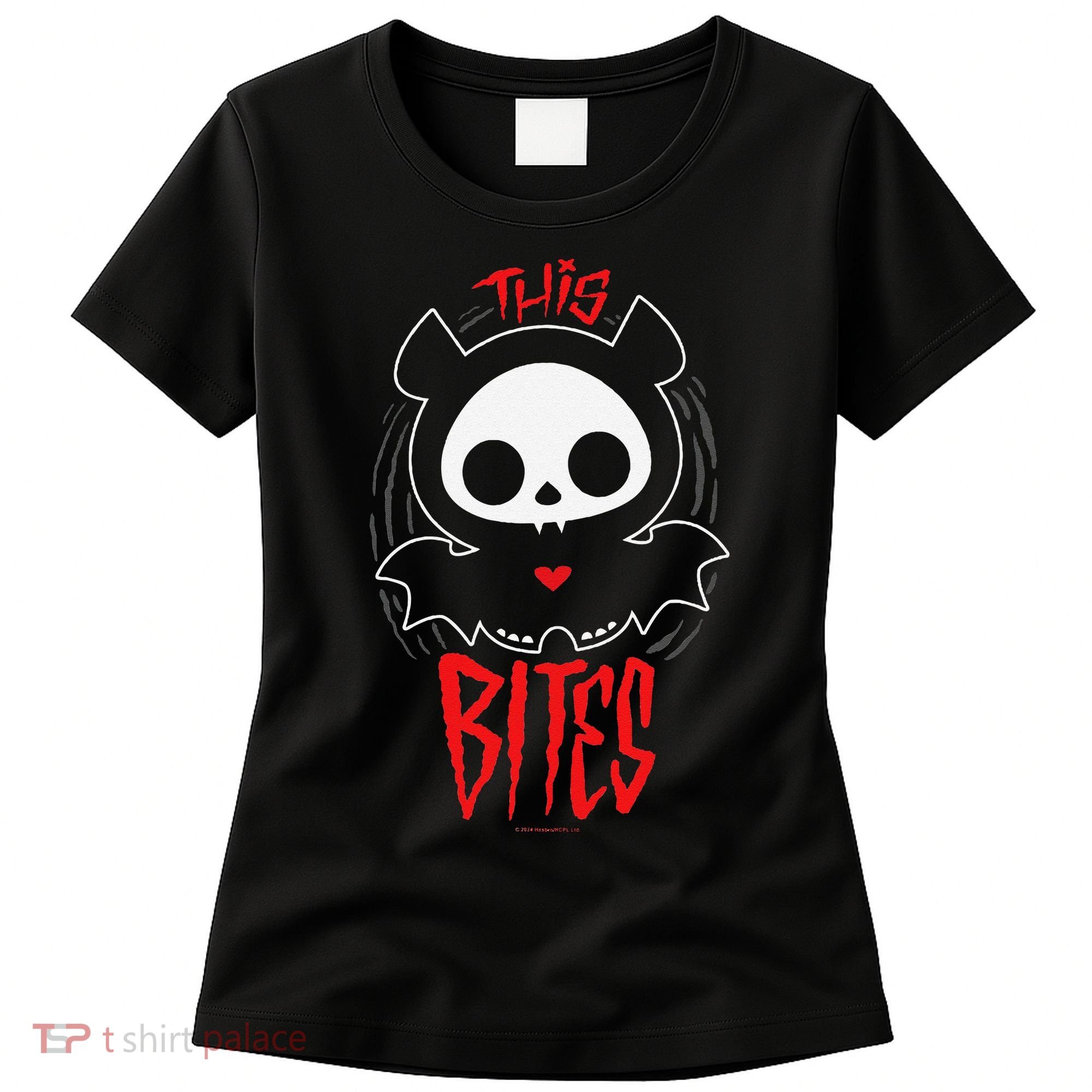 Skelanimals Diego Bat This Bites Red Halloween Spooky Logo Women's T-Shirt