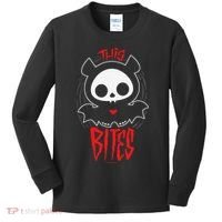 Skelanimals Diego Bat This Bites Red Halloween Spooky Logo Kids Long Sleeve Shirt thumb 0
