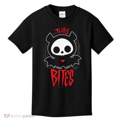 Skelanimals Diego Bat This Bites Red Halloween Spooky Logo Kids T-Shirt