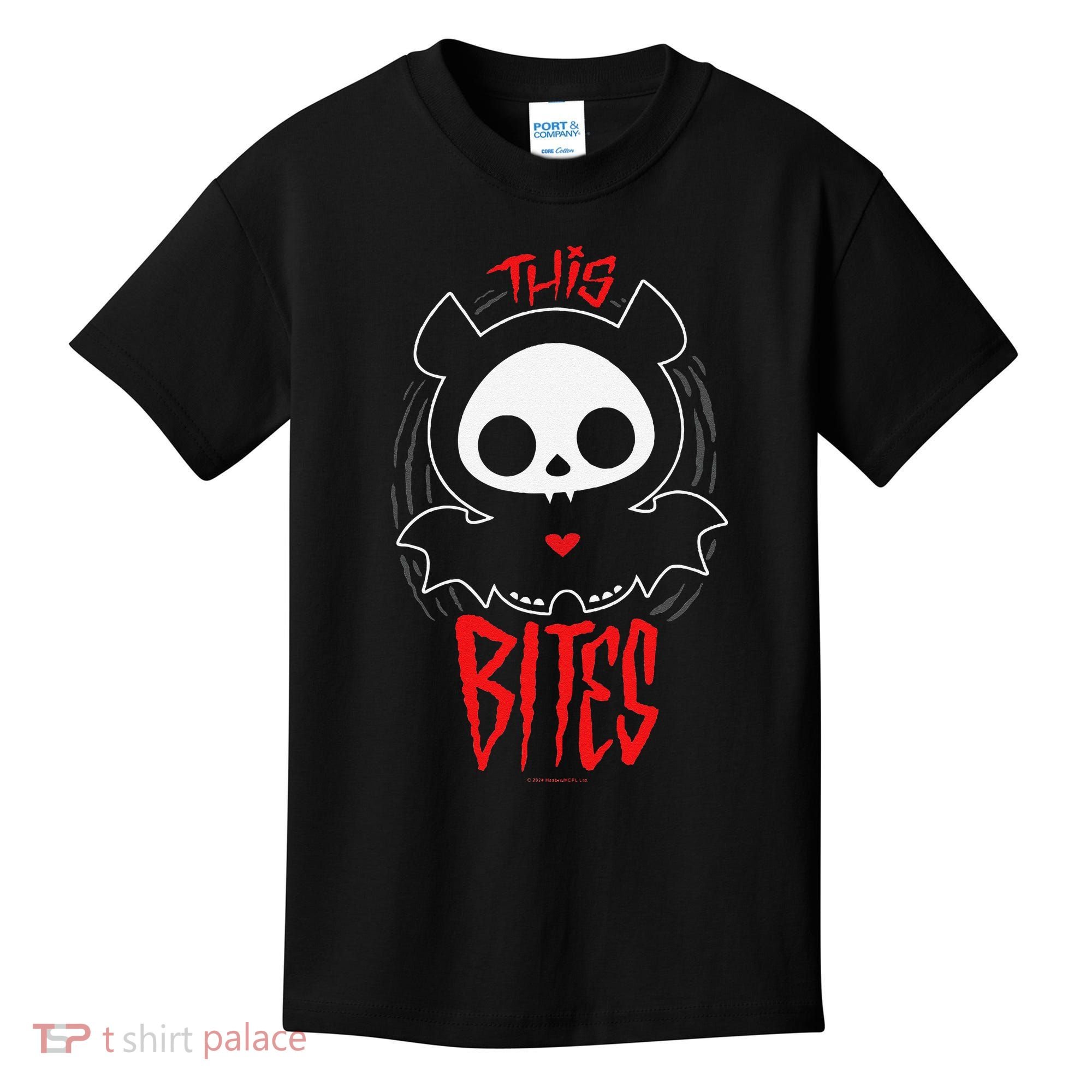 Skelanimals Diego Bat This Bites Red Halloween Spooky Logo Kids T-Shirt