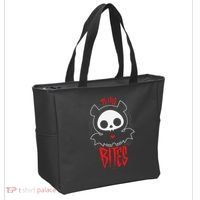 Skelanimals Diego Bat This Bites Red Halloween Spooky Logo Tote Bag thumb 2