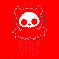 Skelanimals Diego Bat This Bites Red Halloween Spooky Logo Santa Hat thumb 1