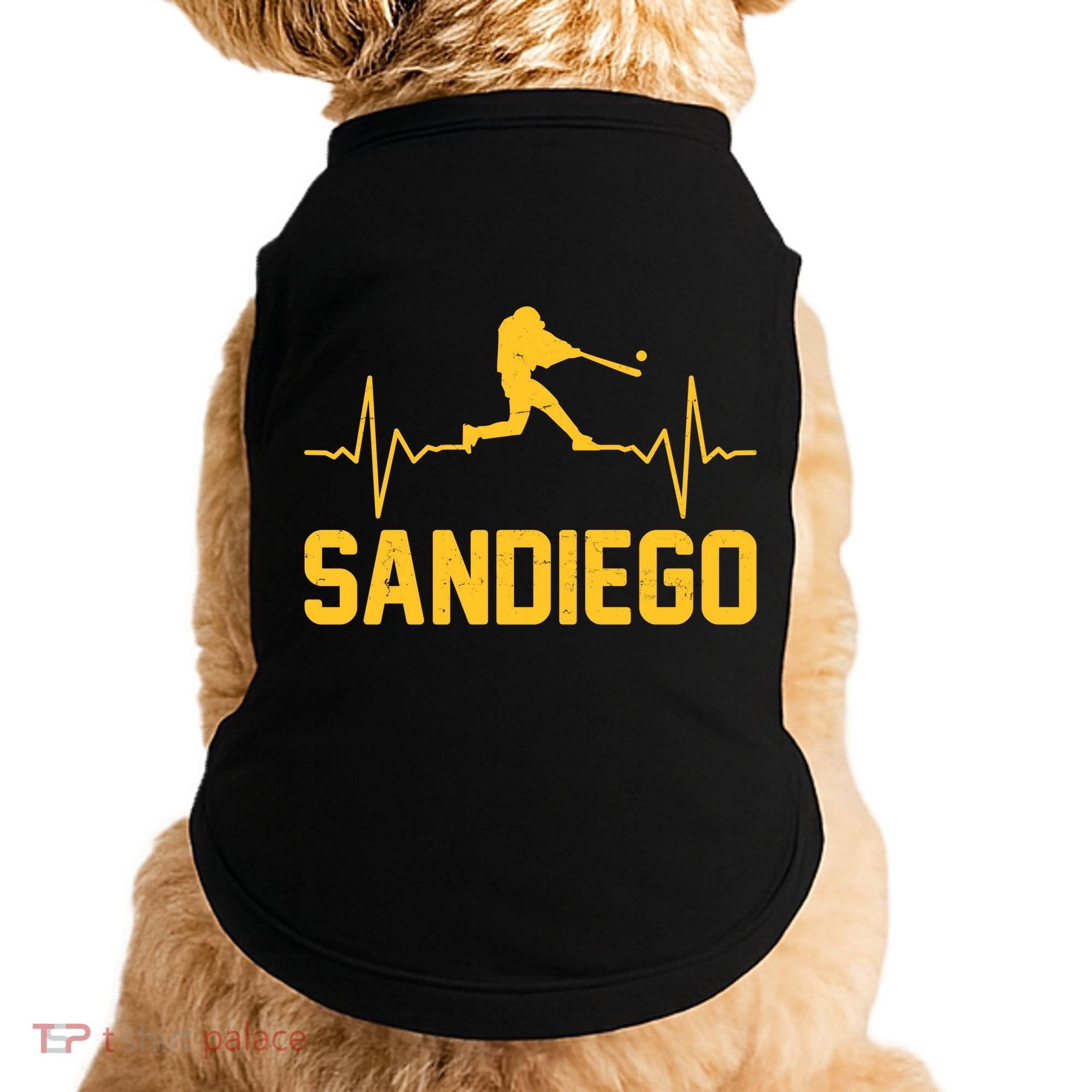 San Diego Baseball Player Heartbeat Doggie Tank