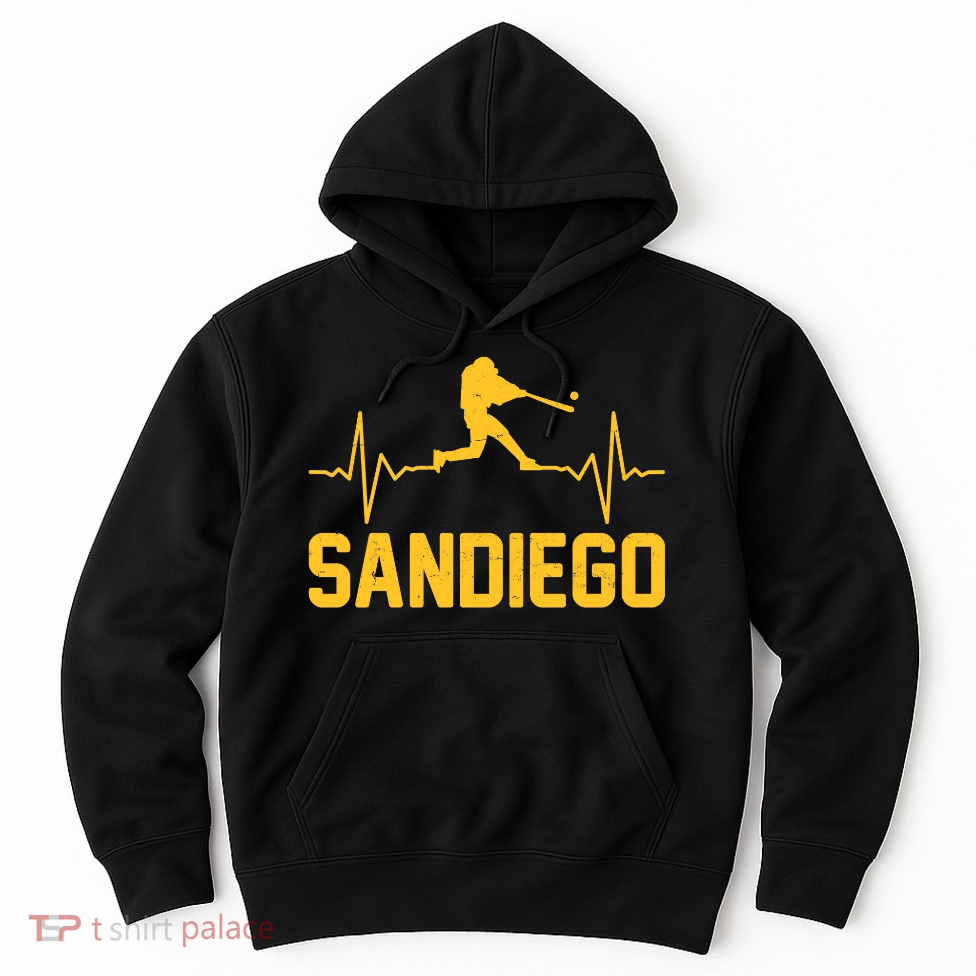 San Diego Baseball Player Heartbeat Hoodie