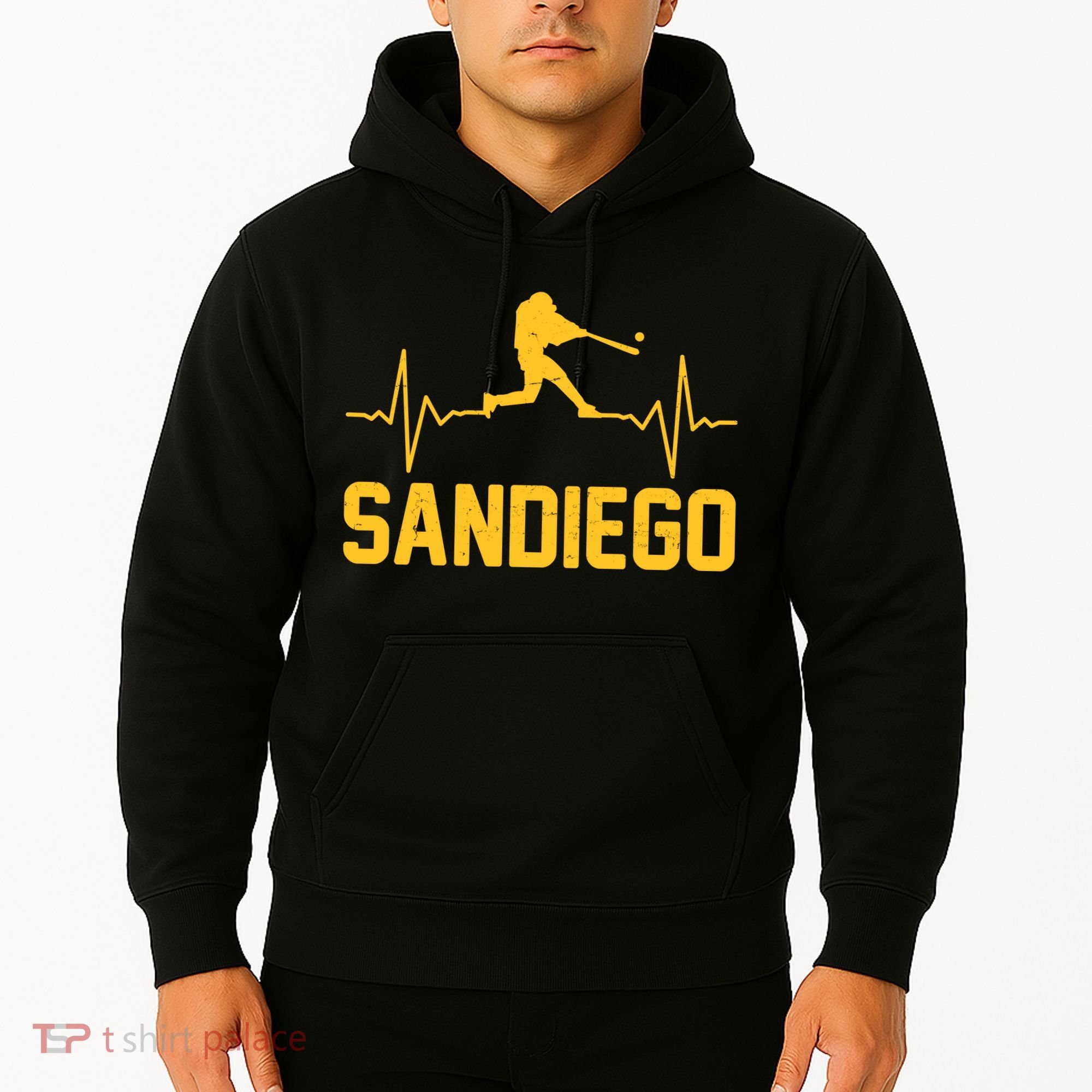 San Diego Baseball Player Heartbeat Hoodie
