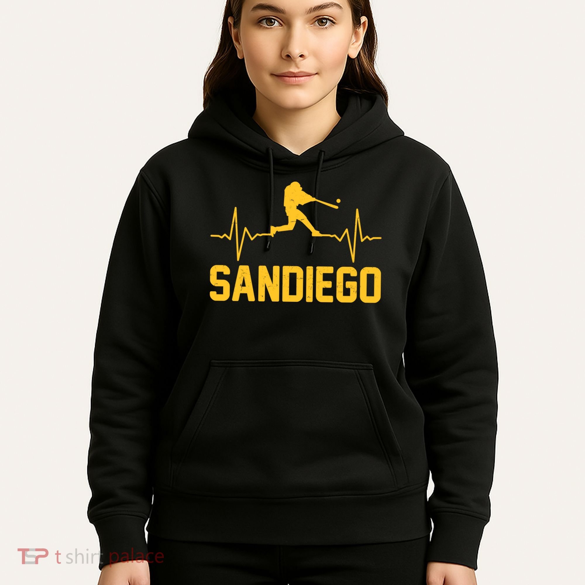 San Diego Baseball Player Heartbeat Hoodie