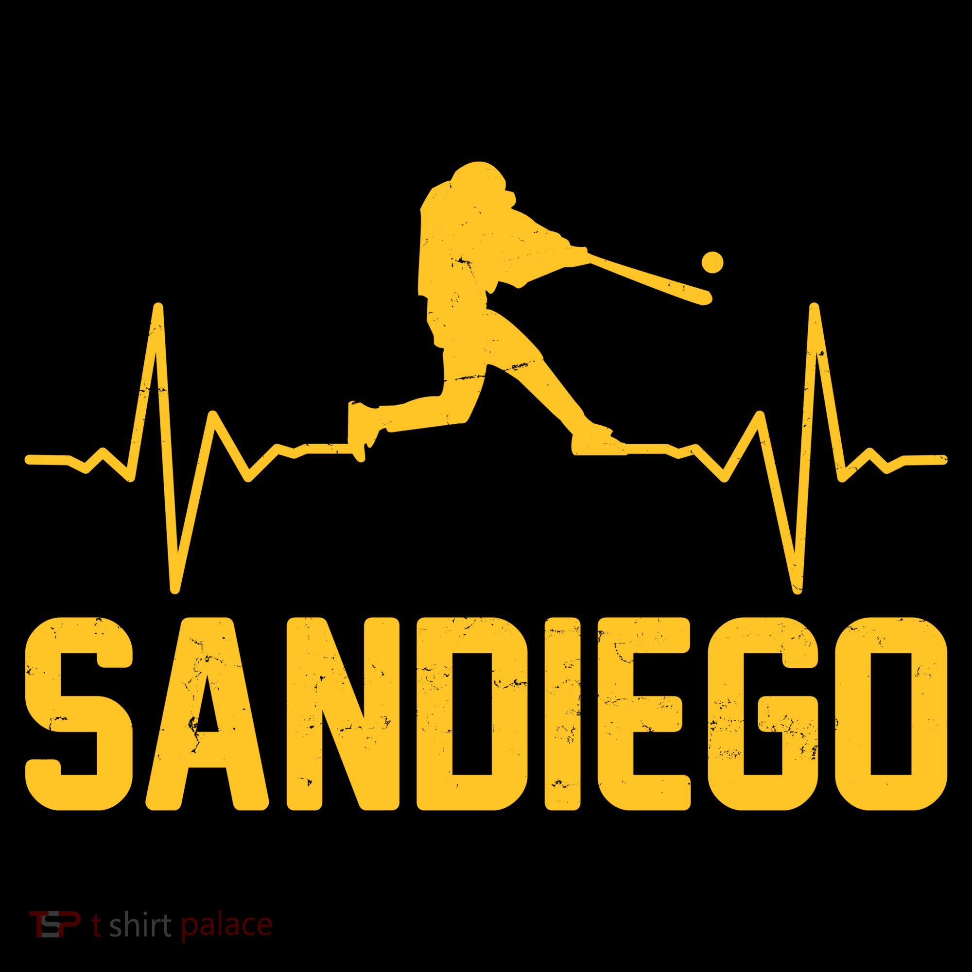 San Diego Baseball Player Heartbeat Long Sleeve Shirt