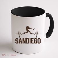 San Diego Baseball Player Heartbeat Coffee Mug thumb 1