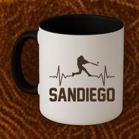 San Diego Baseball Player Heartbeat Coffee Mug thumb 2