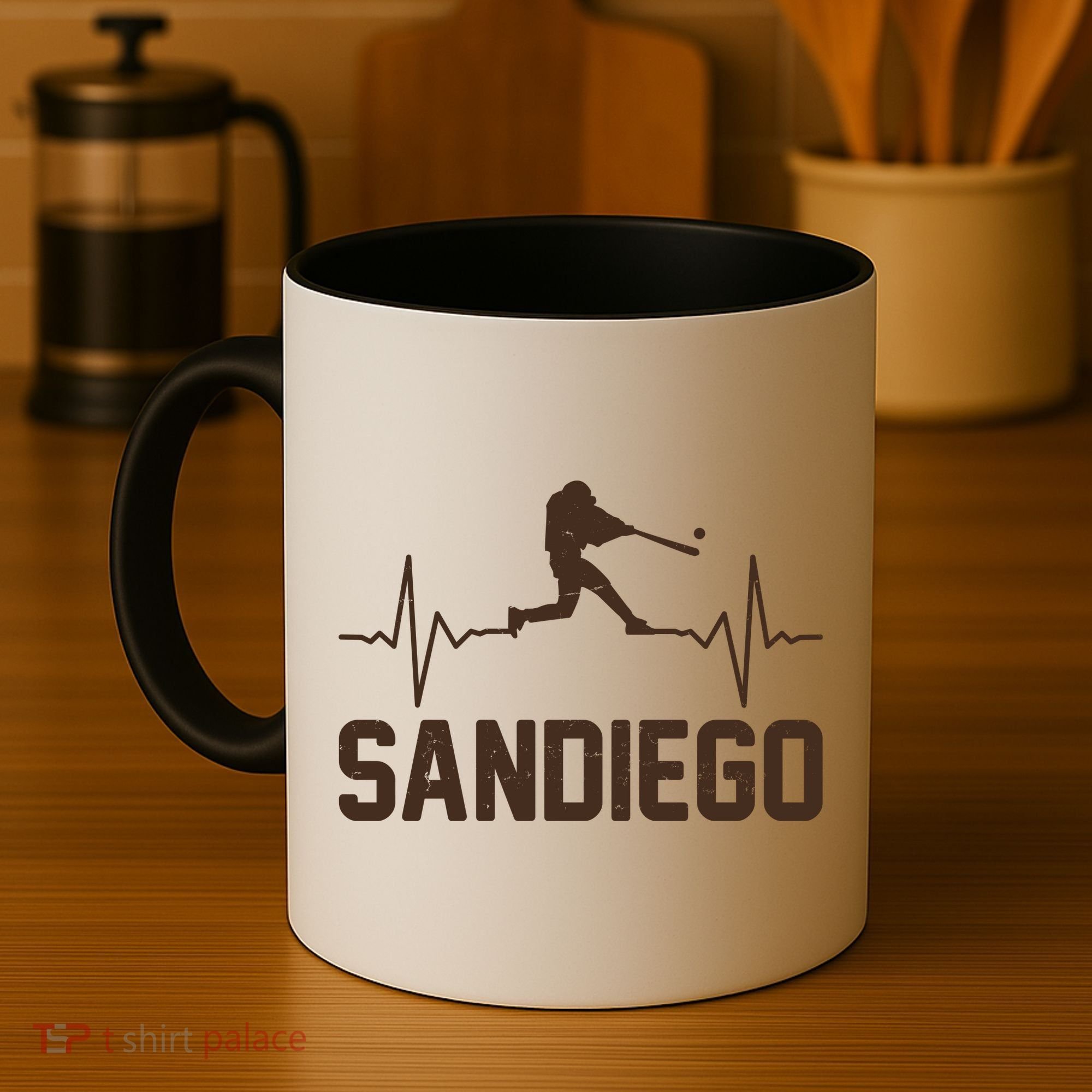 San Diego Baseball Player Heartbeat Coffee Mug