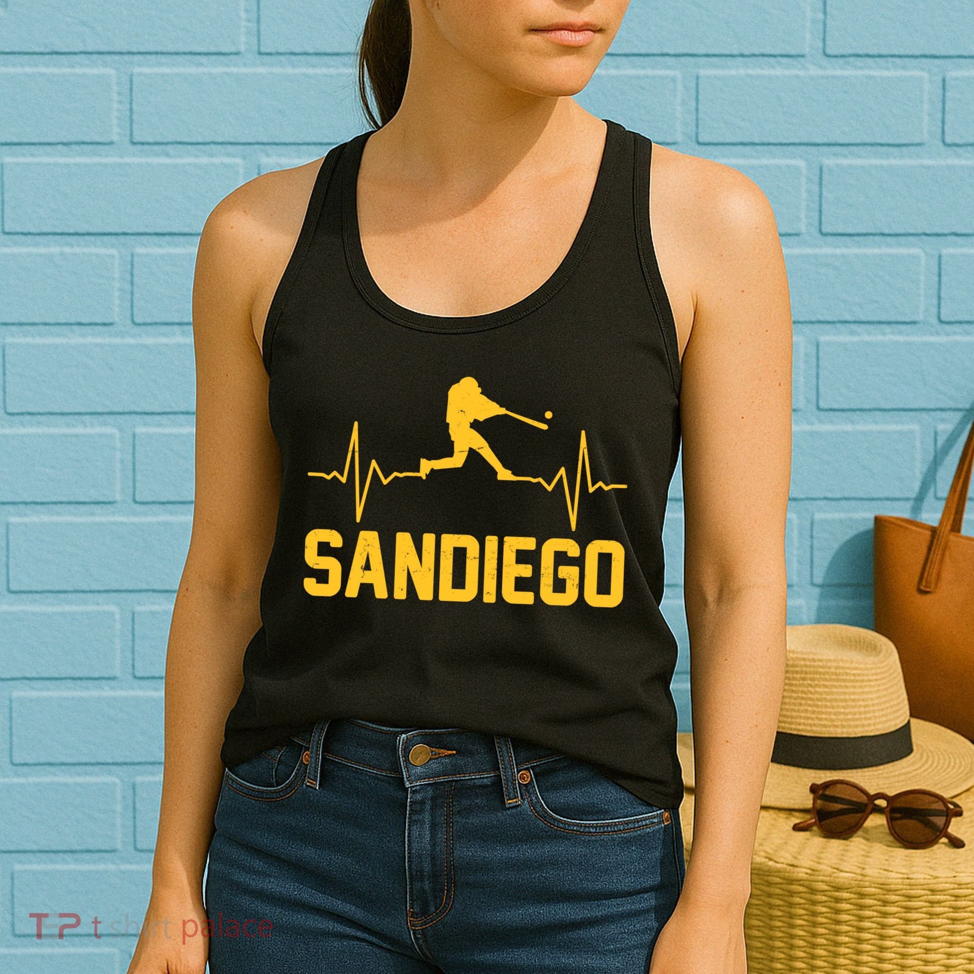 San Diego Baseball Player Heartbeat Women's Tank Top