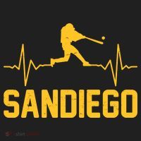 San Diego Baseball Player Heartbeat Golf Towel thumb 3