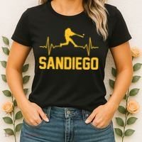 San Diego Baseball Player Heartbeat Women's T-Shirt thumb 2