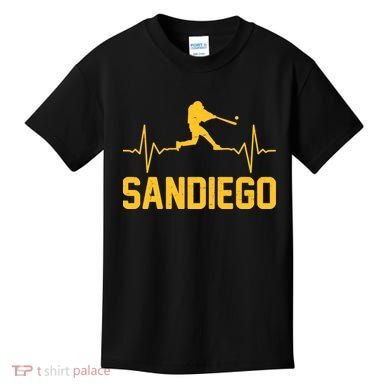 San Diego Baseball Player Heartbeat Kids T-Shirt