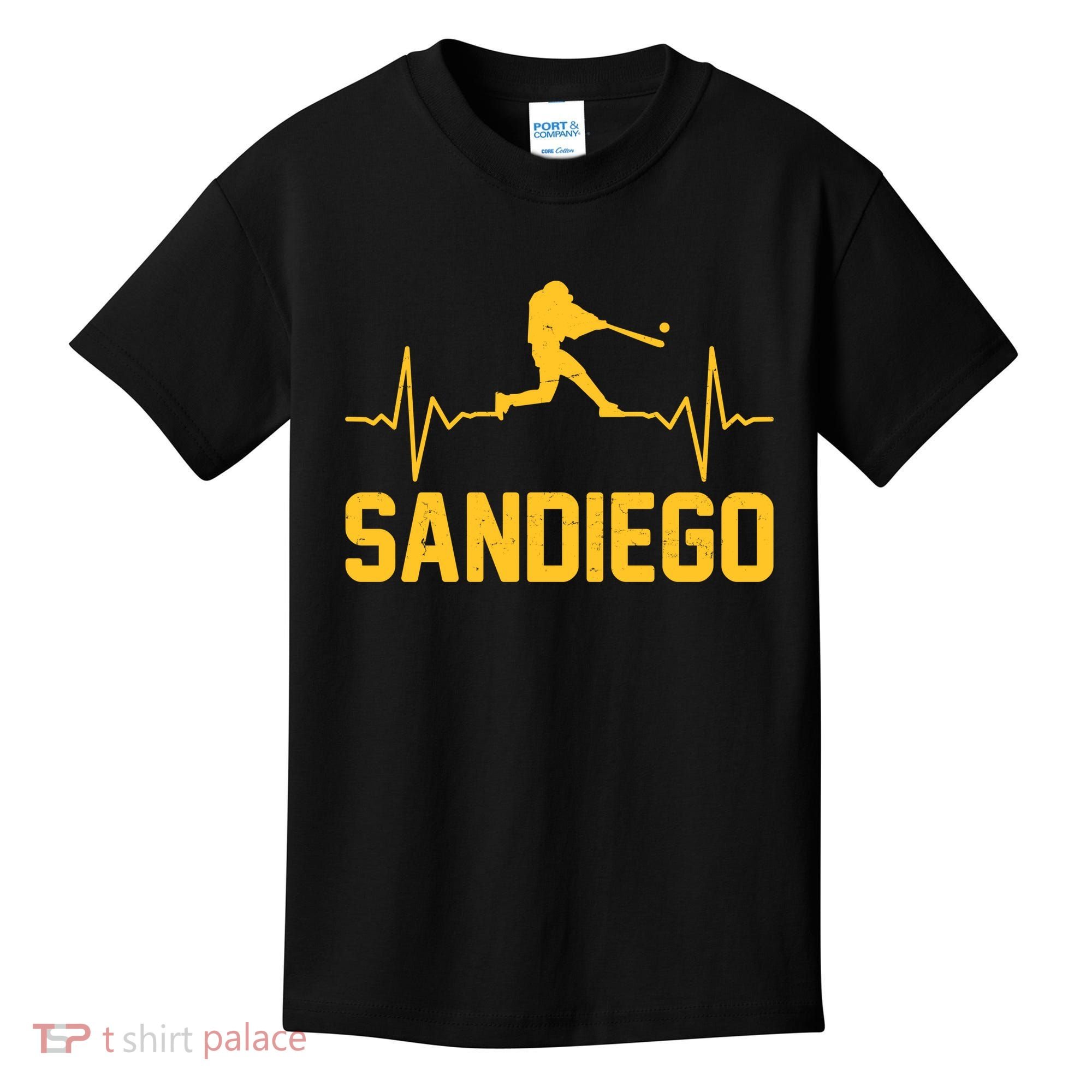 San Diego Baseball Player Heartbeat Kids T-Shirt