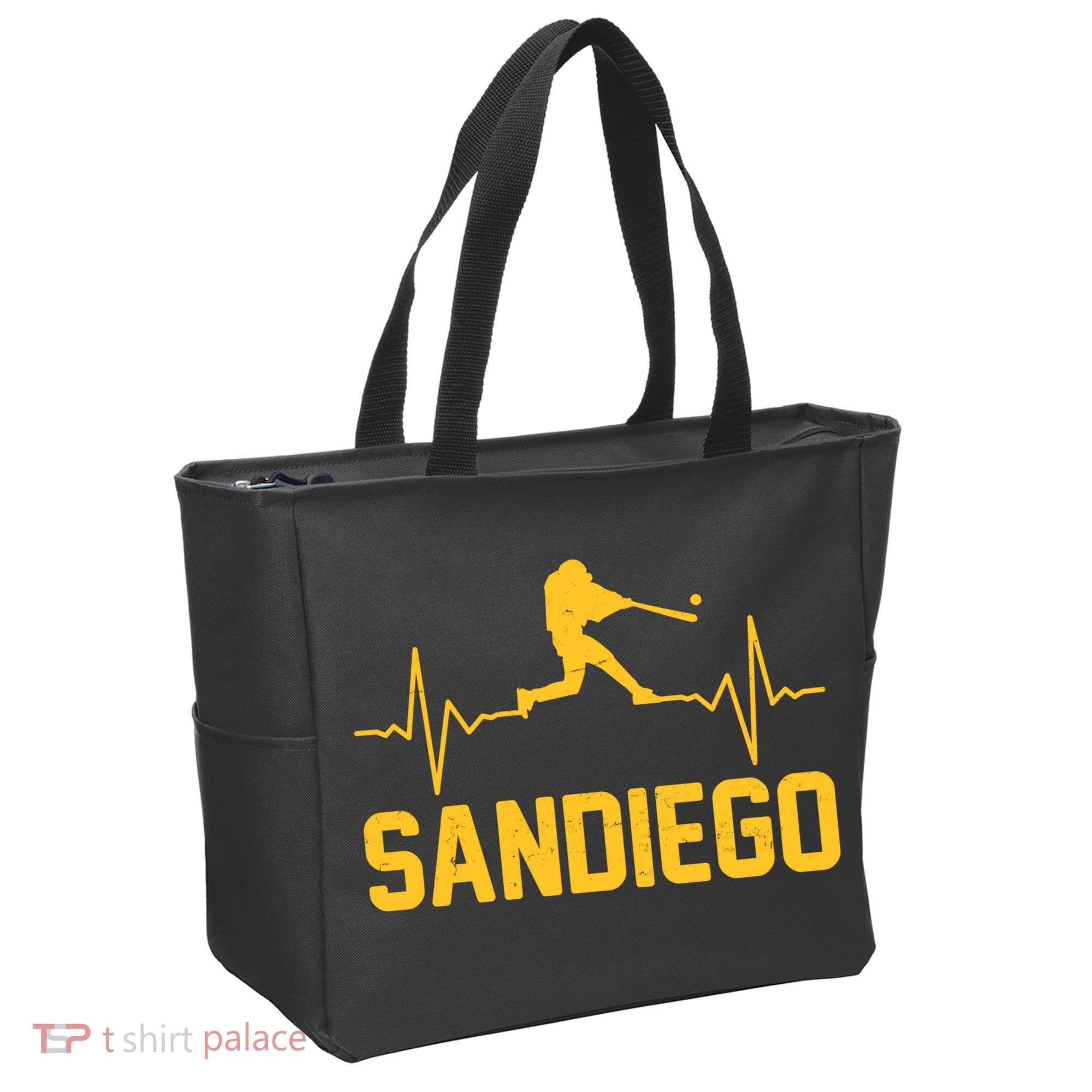 San Diego Baseball Player Heartbeat Tote Bag