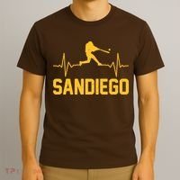 San Diego Baseball Player Heartbeat T-Shirt thumb 3
