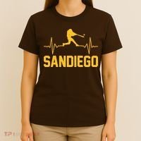 San Diego Baseball Player Heartbeat T-Shirt thumb 4