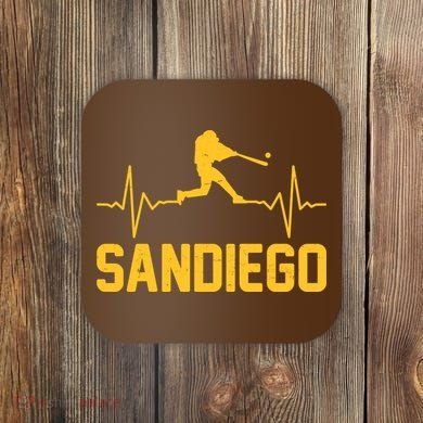 San Diego Baseball Player Heartbeat Coaster