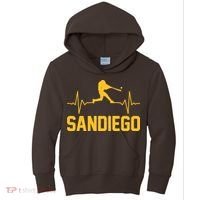 San Diego Baseball Player Heartbeat Kids Hoodie thumb 0