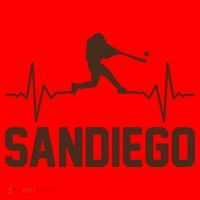San Diego Baseball Player Heartbeat Santa Hat thumb 1