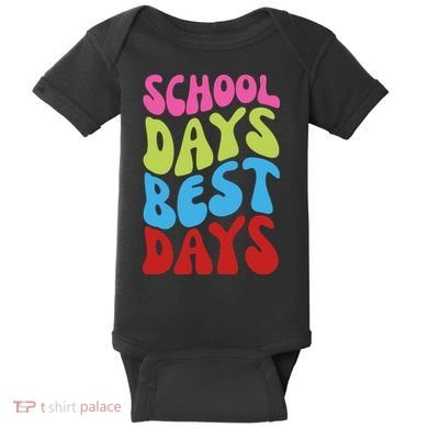 School Days Best Days Colorful Baby Bodysuit