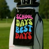 School Days Best Days Colorful Golf Towel thumb 2