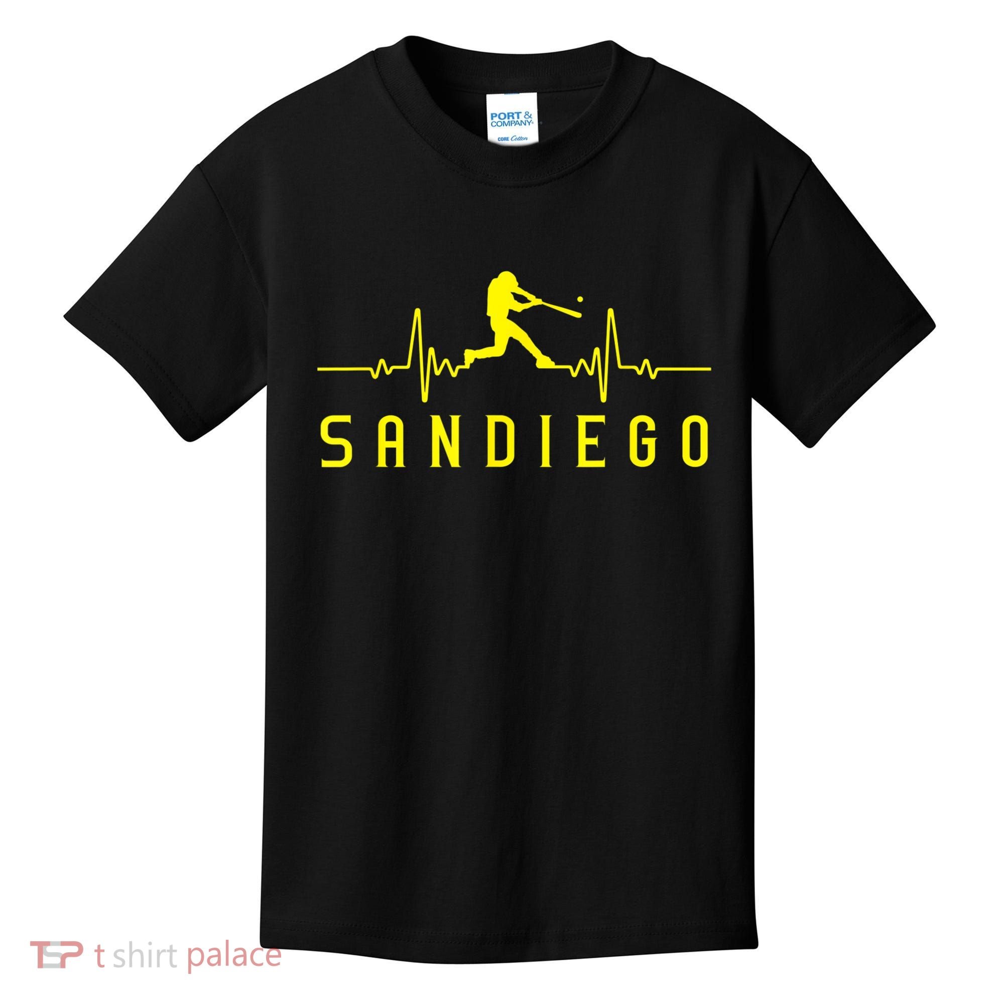San Diego Baseball Heartbeat SD Game Day Padre Kids T-Shirt