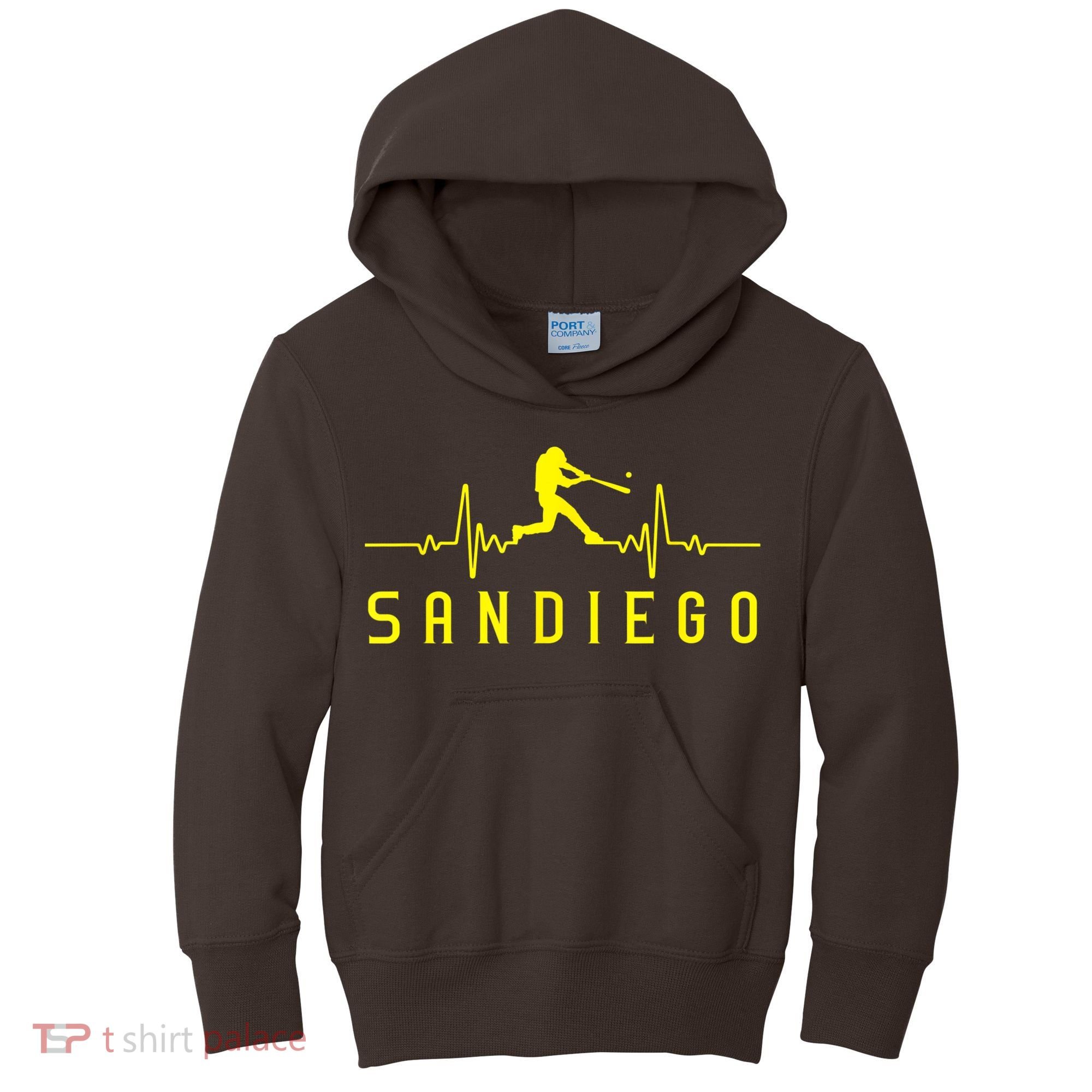San Diego Baseball Heartbeat SD Game Day Padre Kids Hoodie
