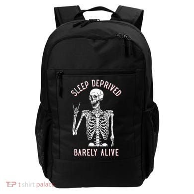 Sleep Deprived Barely Alive Funny Skeleton Halloween Backpack