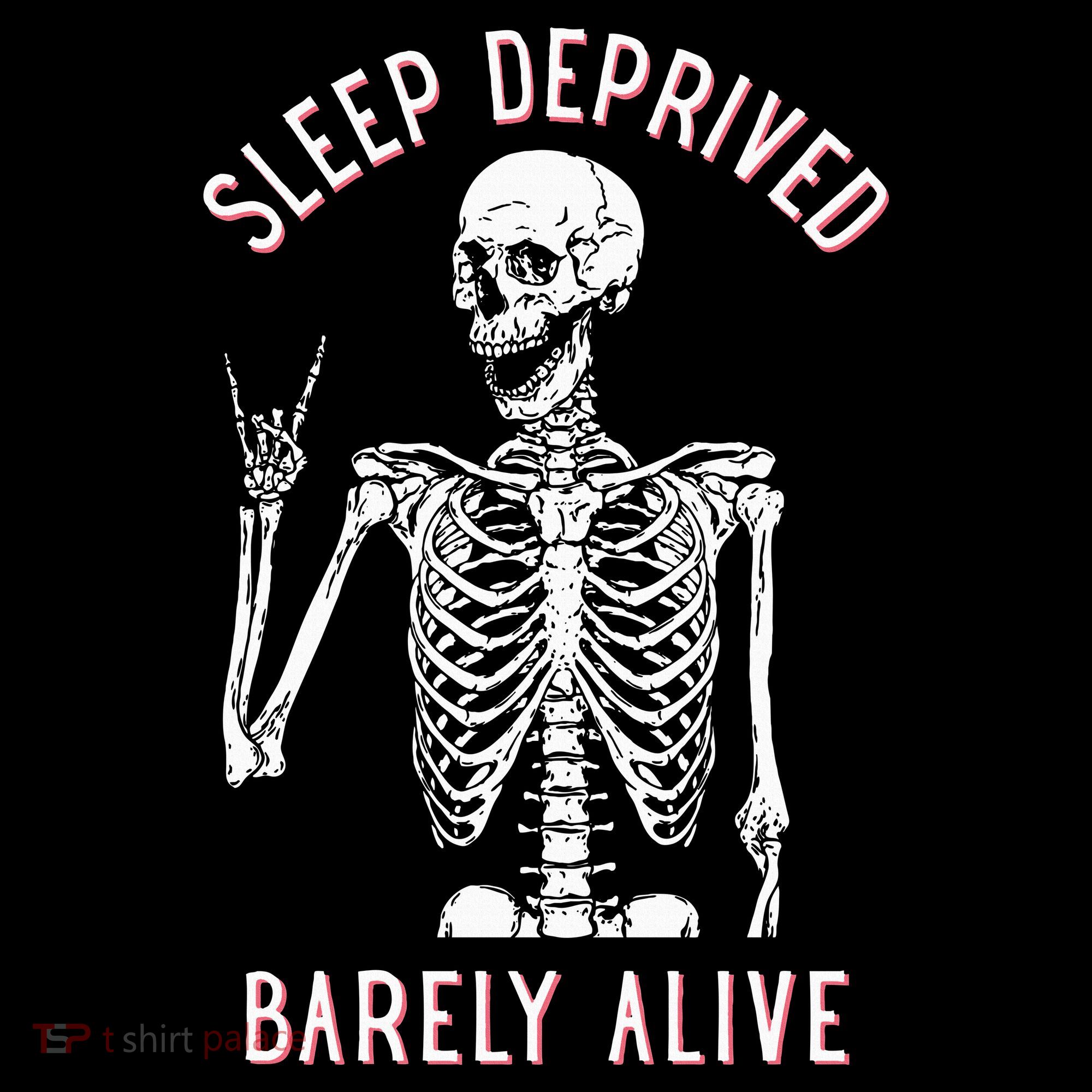 Sleep Deprived Barely Alive Funny Skeleton Halloween Coaster