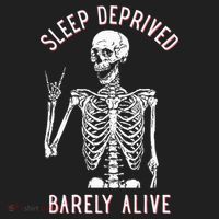 Sleep Deprived Barely Alive Funny Skeleton Halloween Tumbler thumb 3