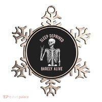 Sleep Deprived Barely Alive Funny Skeleton Halloween Ornament thumb 0