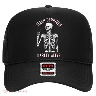 Sleep Deprived Barely Alive Funny Skeleton Halloween Hat