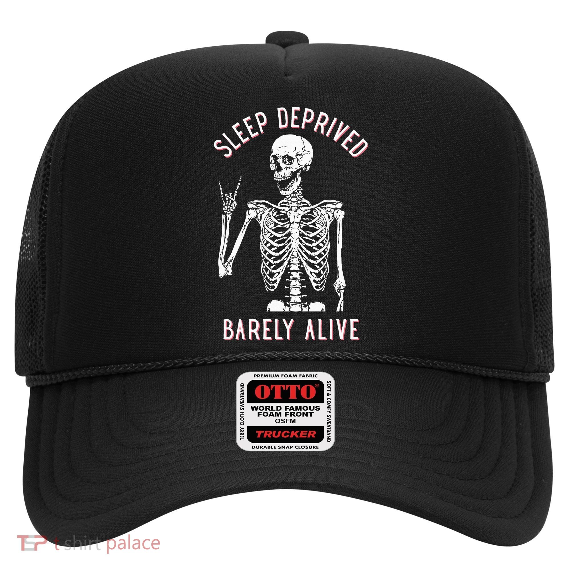 Sleep Deprived Barely Alive Funny Skeleton Halloween Hat