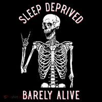 Sleep Deprived Barely Alive Funny Skeleton Halloween Toddler T-Shirt thumb 4